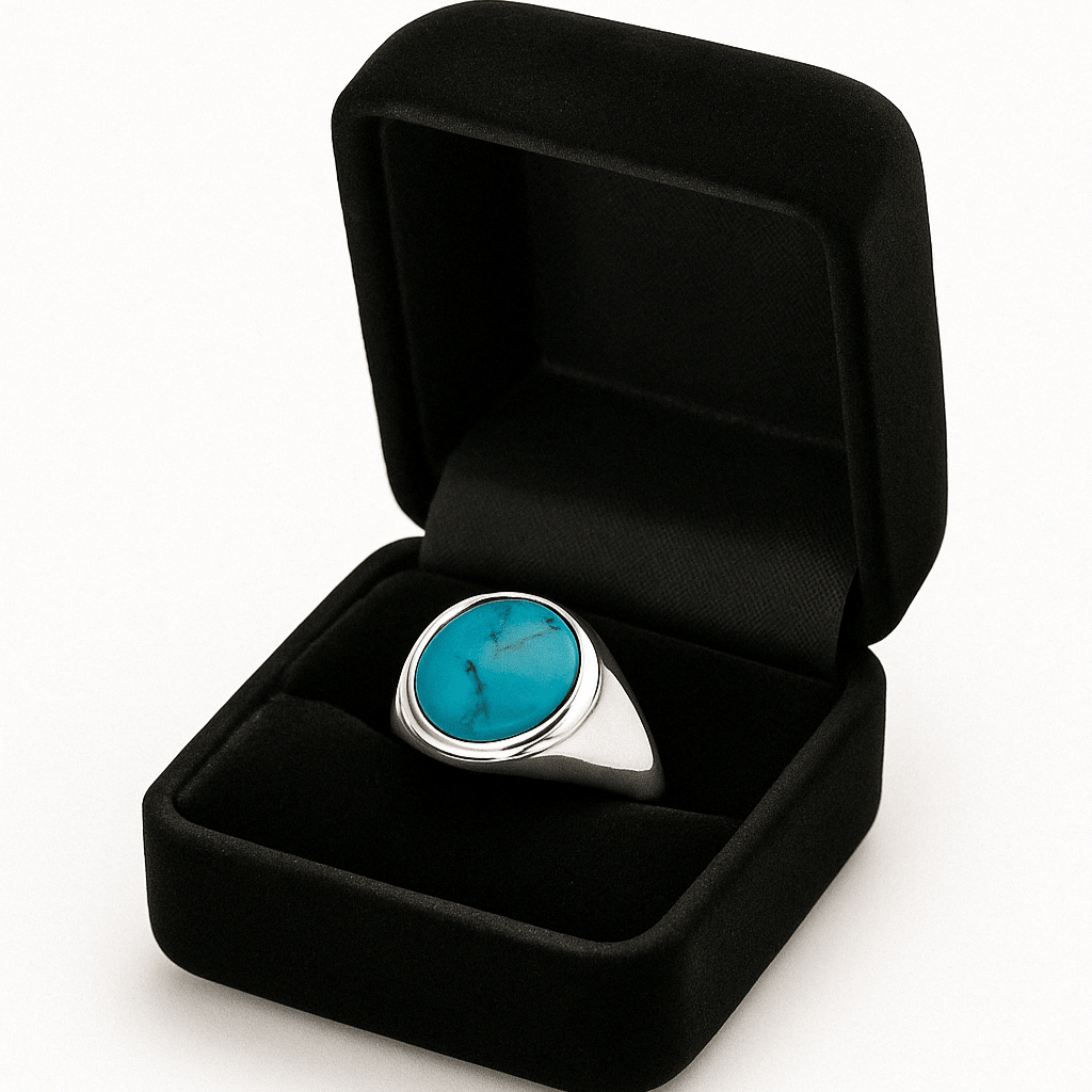 Turquesa Harmony — Circular Ring Silver 950 - nativosjewelry