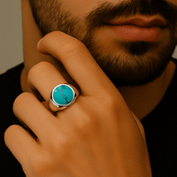 Thumbnail for Turquesa Harmony — Circular Ring Silver 950 - nativosjewelry