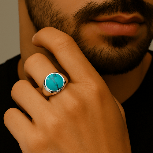 Turquesa Harmony — Circular Ring Silver 950 - nativosjewelry