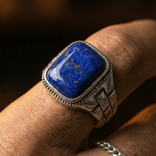 Lapislázuli — Anillo Plata 950 - nativosjewelry