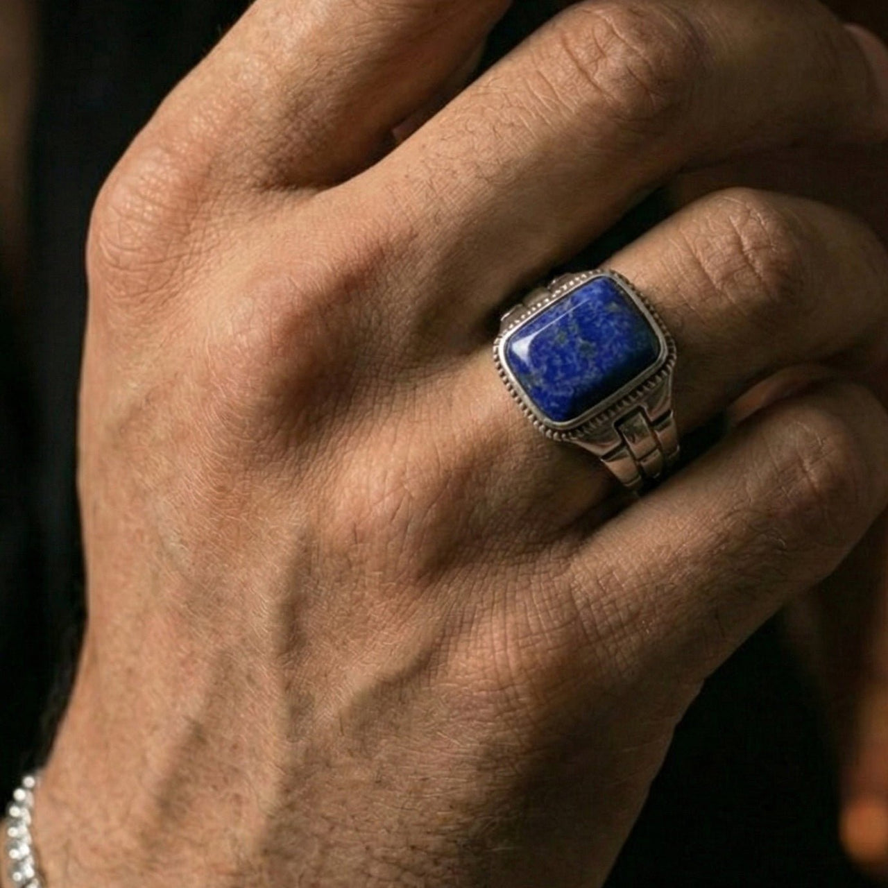 Lapislázuli — Anillo Plata 950 - nativosjewelry