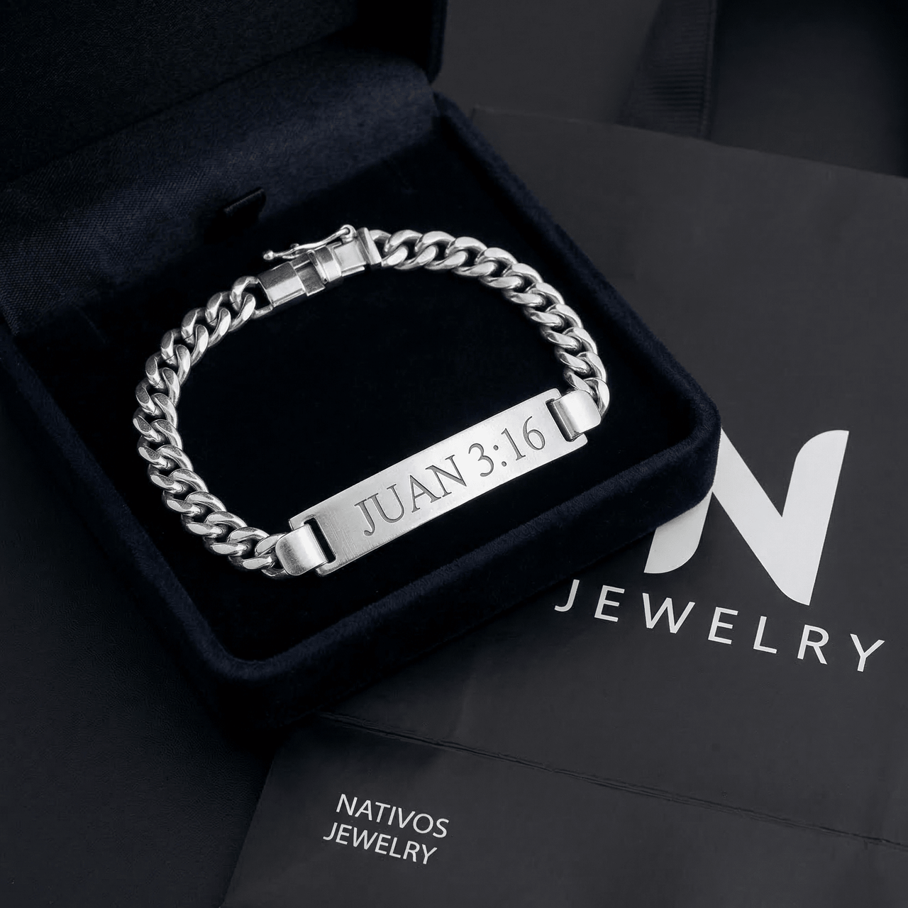 Esclava Identidad 5mm — Silver ID Bracelet 950 (20cm) - nativosjewelry