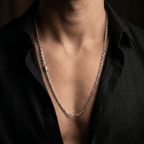 Cadena Forcet de Plata 950 para Hombre 3mm - nativosjewelry