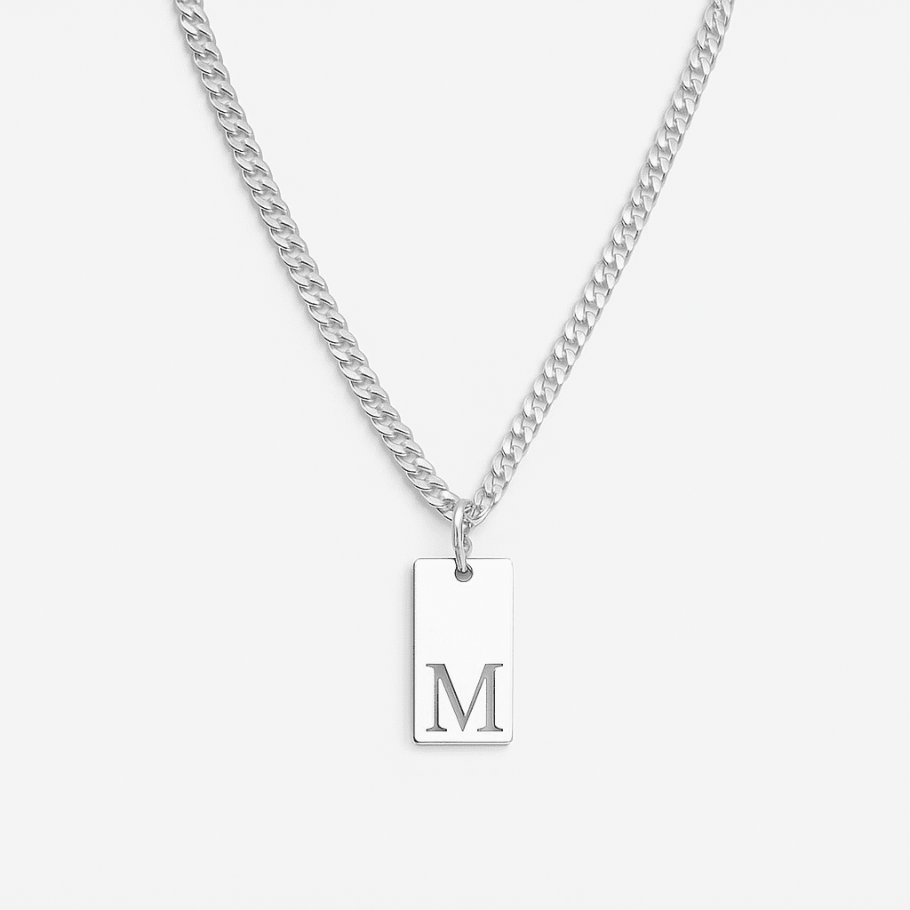 Microlomo con Placa Inicial — Plata 925 & 950 - nativosjewelry