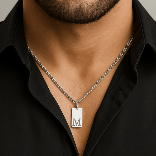 Microlomo con Placa Inicial — Plata 925 & 950 - nativosjewelry