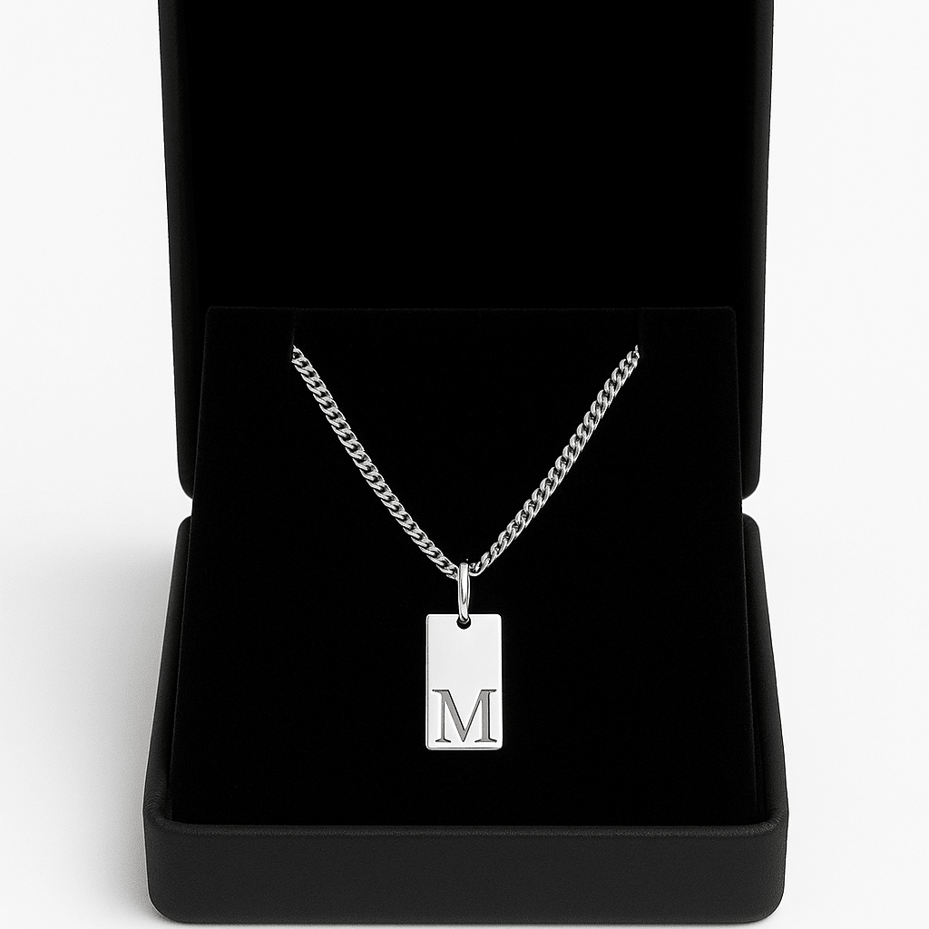Microlomo con Placa Inicial — Plata 925 & 950 - nativosjewelry