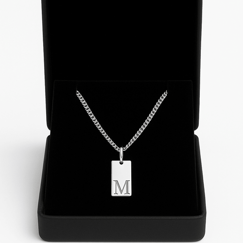 Microlomo con Placa Inicial — Plata 925 & 950 - nativosjewelry