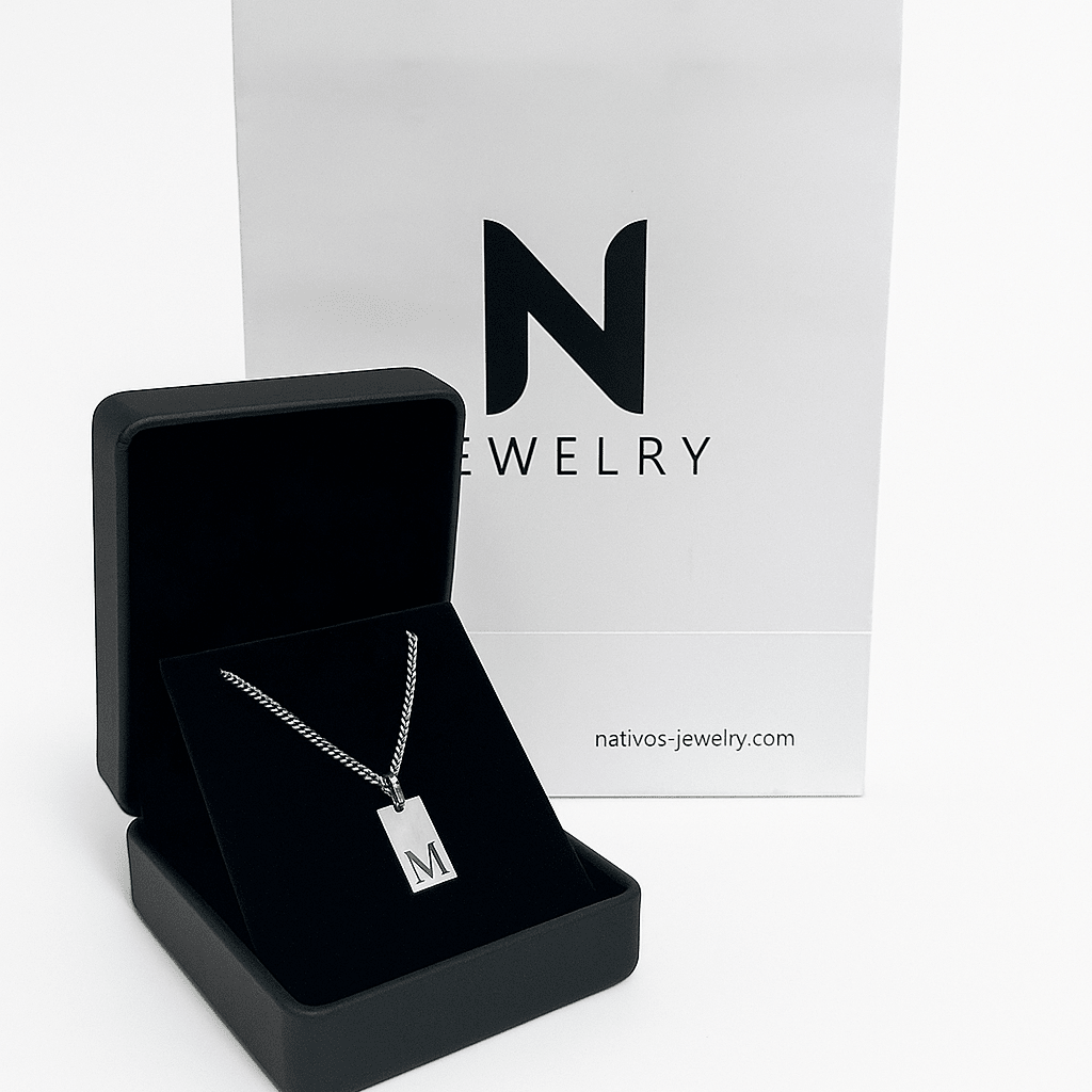 Microlomo con Placa Inicial — Plata 925 & 950 - nativosjewelry