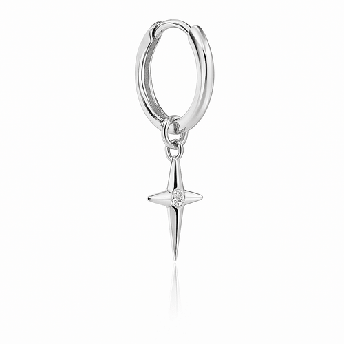 Arete de Plata 950 Estrella con Circon – Joya Masculina Elegante - nativosjewelry