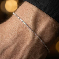 Thumbnail for Box Minimal 925 — Silver Box Bracelet Adjustable - nativosjewelry