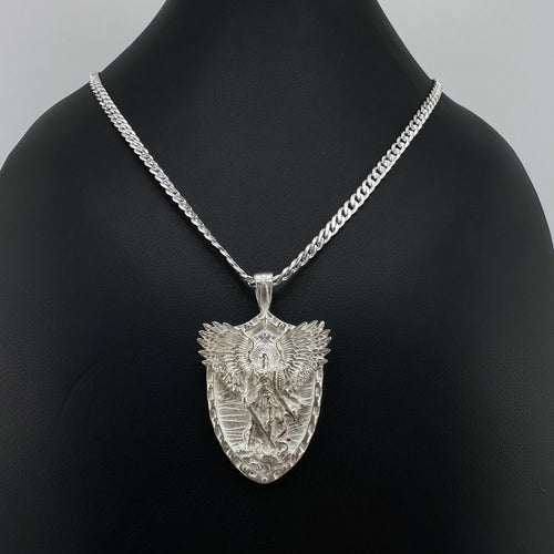 Collar y medalla Arcángel San Miguel de Plata 950 - nativosjewelry