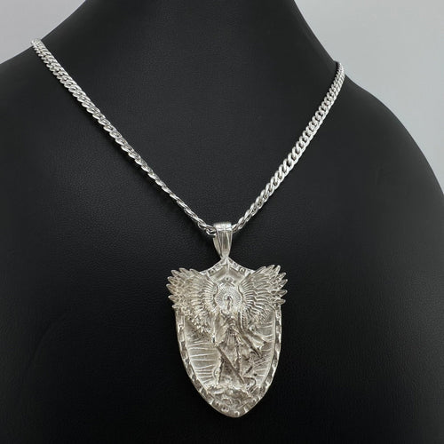 Collar y medalla Arcángel San Miguel de Plata 950 - nativosjewelry