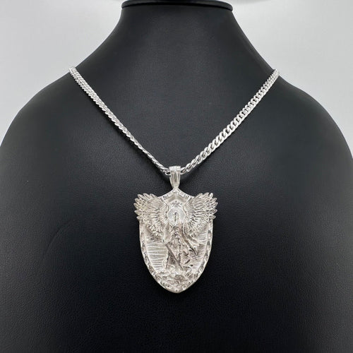 Collar y medalla Arcángel San Miguel de Plata 950 - nativosjewelry
