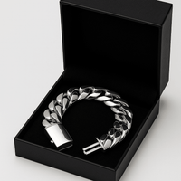 Thumbnail for Cuban Dominio 14mm — Silver Cuban Bracelet 999 (22 cm / 8.6”) - nativosjewelry