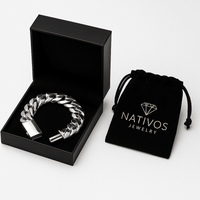 Thumbnail for Cuban Dominio 14mm — Silver Cuban Bracelet 999 (22 cm / 8.6”) - nativosjewelry