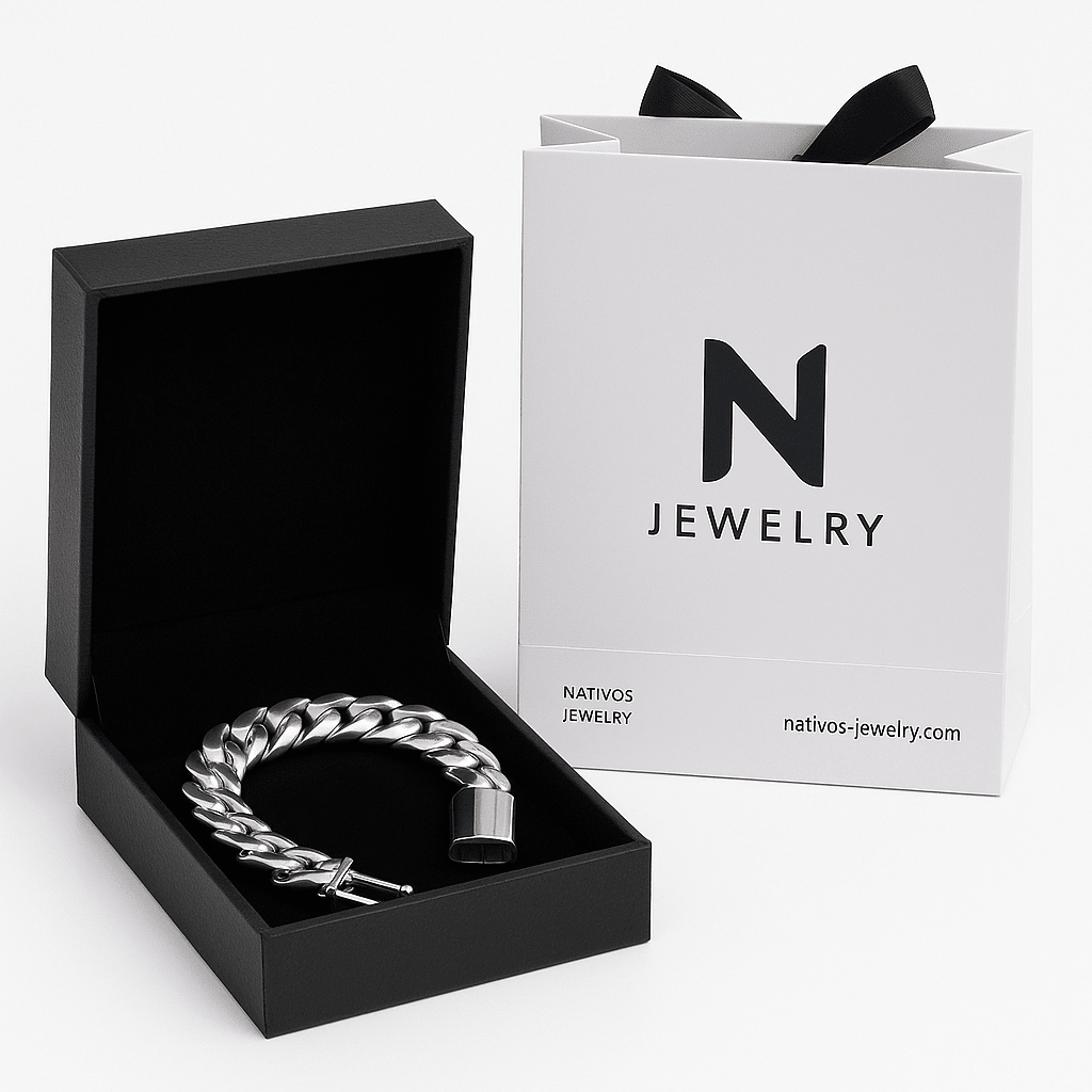 Cuban Impacto 15mm — Silver Cuban Bracelet 950 (21cm) - nativosjewelry