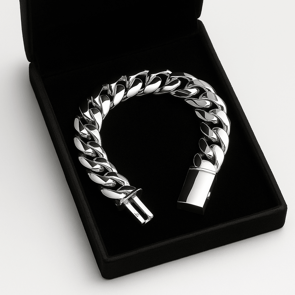 Cuban Impacto 15mm — Silver Cuban Bracelet 950 (21cm) - nativosjewelry