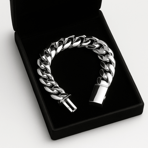 Cuban Impacto 15mm — Silver Cuban Bracelet 950 (21cm) - nativosjewelry