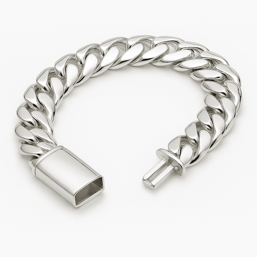 Cuban Impacto 15mm — Silver Cuban Bracelet 950 (21cm) - nativosjewelry