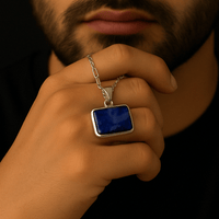 Thumbnail for EGEO Legacy — LapisLazuli Necklace Silver 950 - nativosjewelry