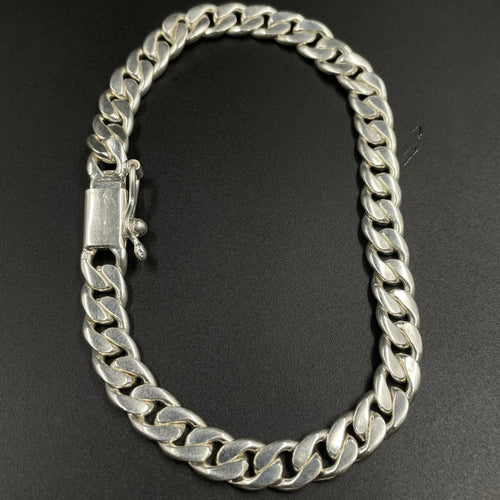 Juego Cadena y pulsera de Plata 950 modelo lomo de corvina 5mm - nativosjewelry