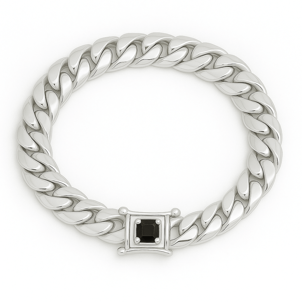 Miami Clásica 9mm — Silver Cuban Bracelet 999 (21cm) - nativosjewelry
