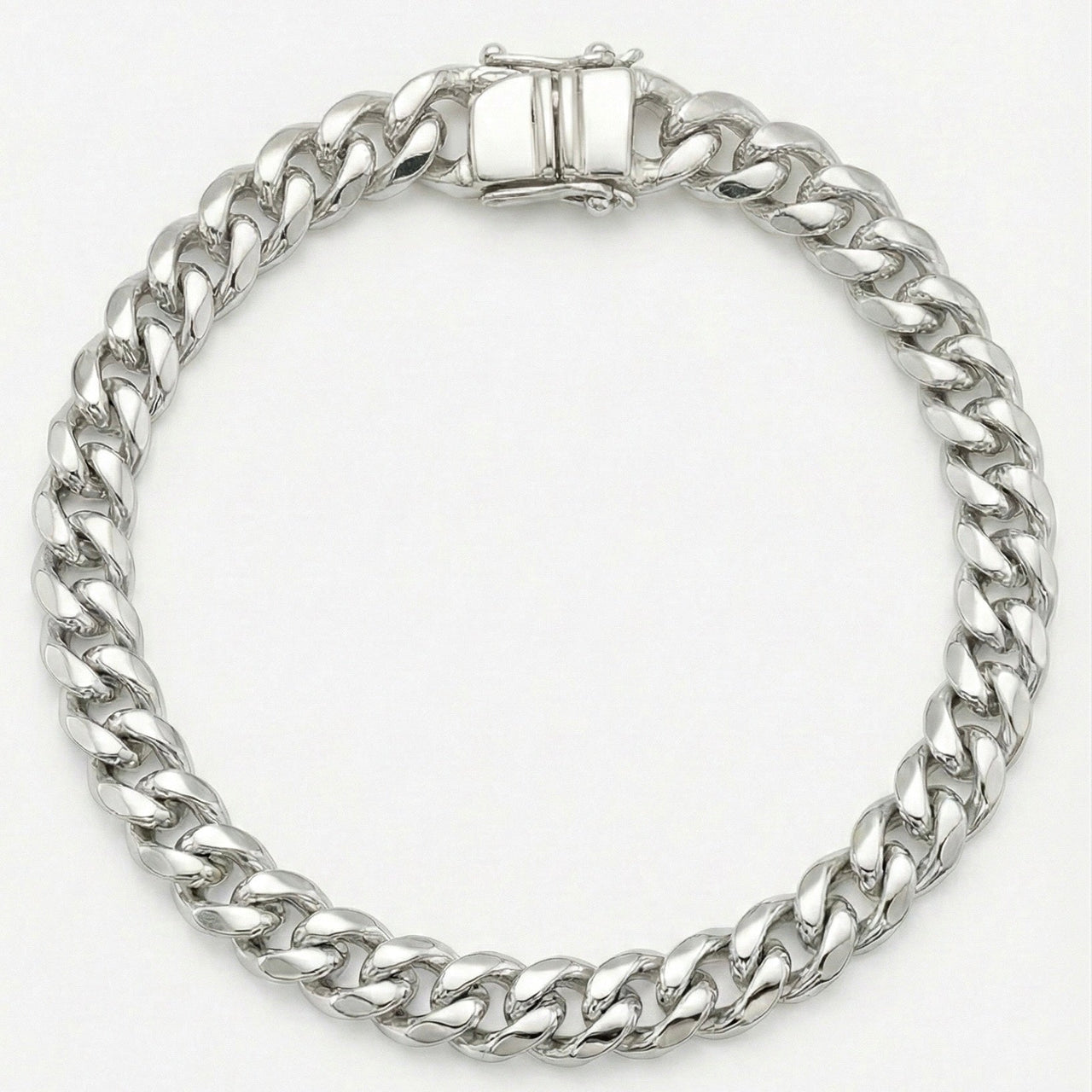 Miami Clean 5mm — Silver Cuban Bracelet 999 (21cm) - nativosjewelry