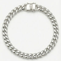 Thumbnail for Miami Clean 5mm — Silver Cuban Bracelet 999 (21cm) - nativosjewelry