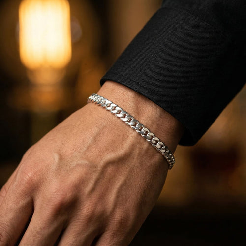 Miami Clean 5mm — Silver Cuban Bracelet 999 (21cm) - nativosjewelry