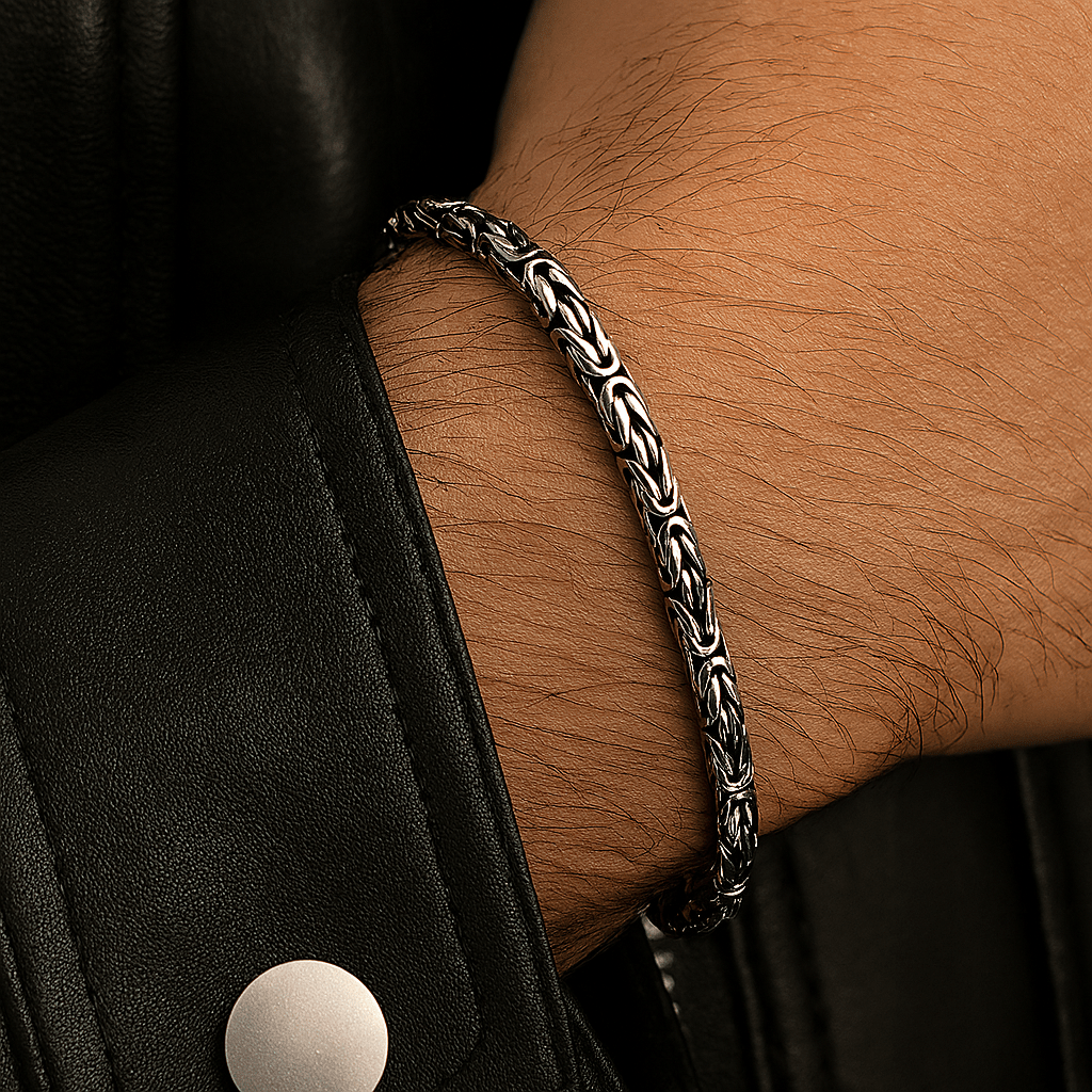 Pulsera Bizantina de Plata 950 para Hombre 3mm - nativosjewelry