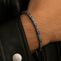 Thumbnail for Pulsera Bizantina de Plata 950 para Hombre 3mm - nativosjewelry