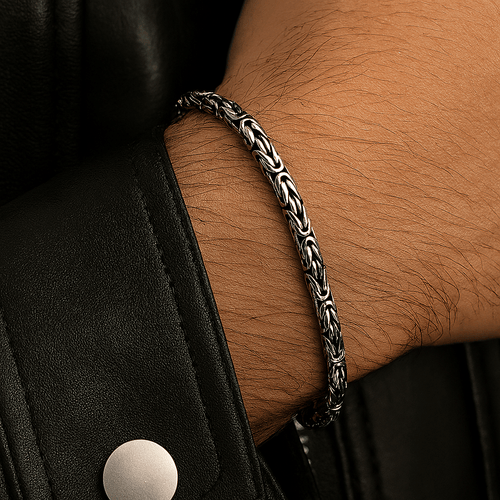 Pulsera Bizantina de Plata 950 para Hombre 3mm - nativosjewelry