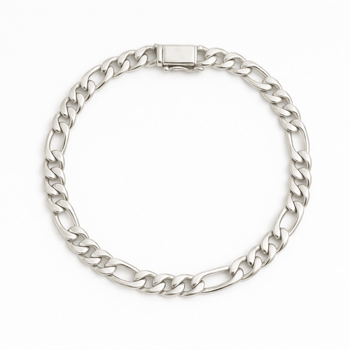 Fígaro Clásico 3mm — Silver Bracelet 950 - nativosjewelry