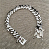 Thumbnail for Cuban Prestige Broche circón 10mm — Silver Cuban Bracelet 999 (21cm) - nativosjewelry