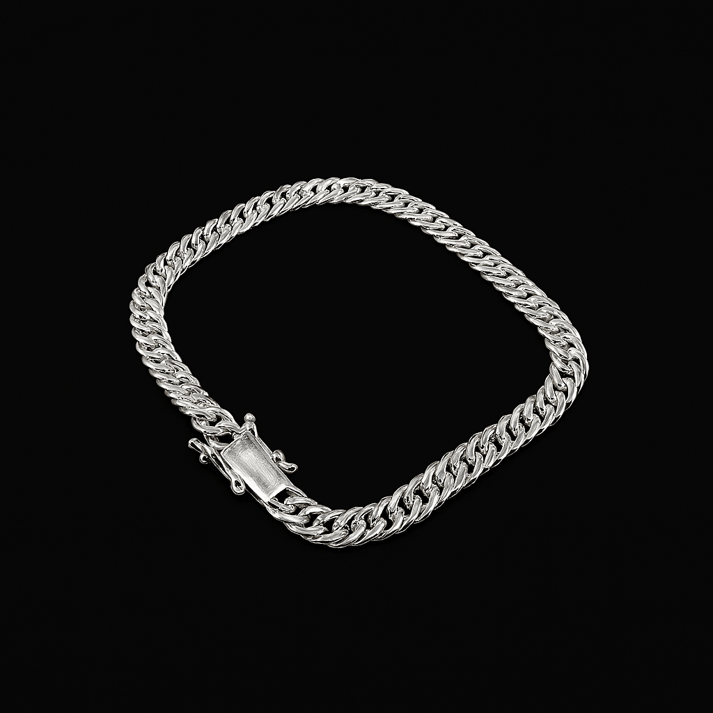 Malla Cubana Equilibrio 5mm — Silver Cuban Bracelet 950 - nativosjewelry