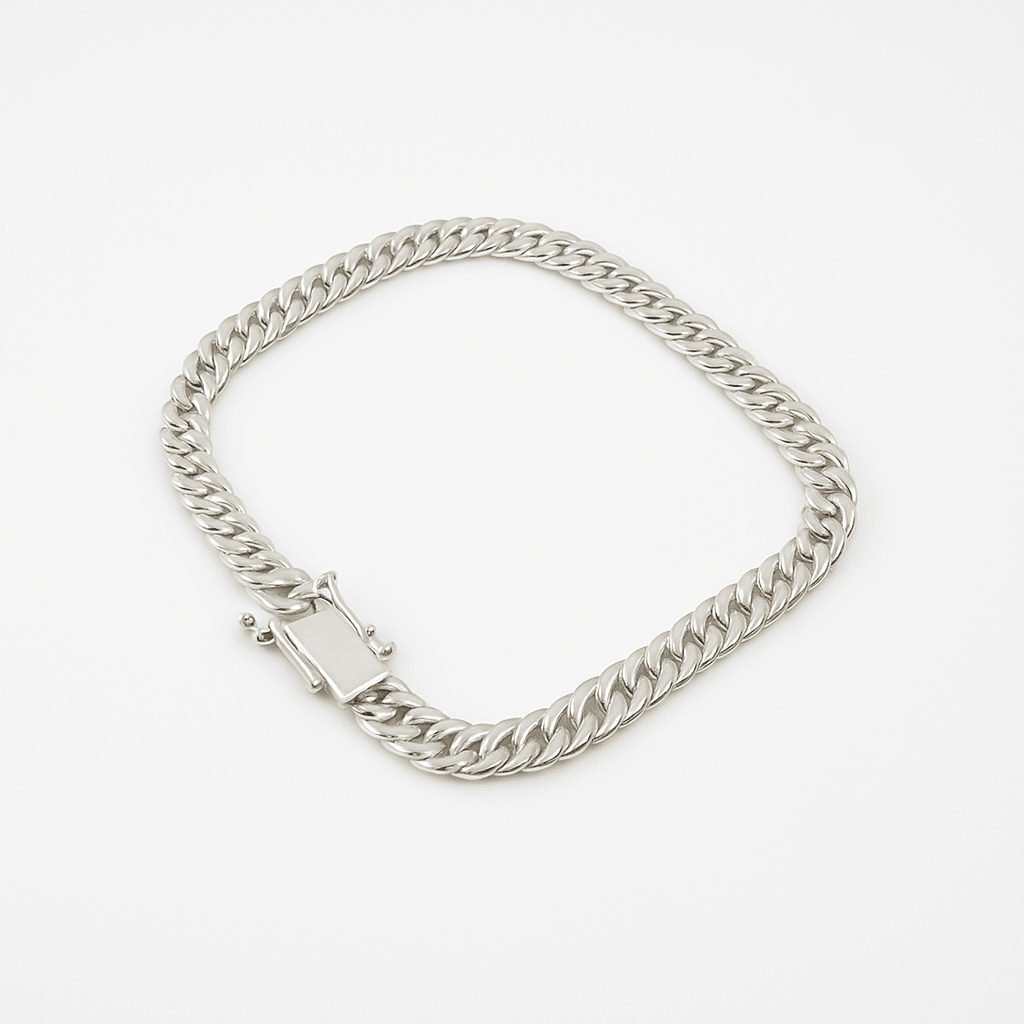 Malla Cubana Equilibrio 5mm — Silver Cuban Bracelet 950 - nativosjewelry