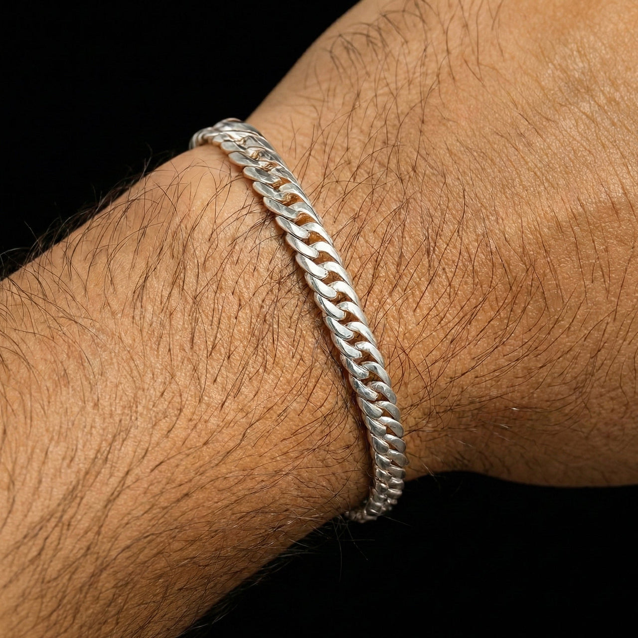 Malla Cubana Equilibrio 5mm — Silver Cuban Bracelet 950 - nativosjewelry