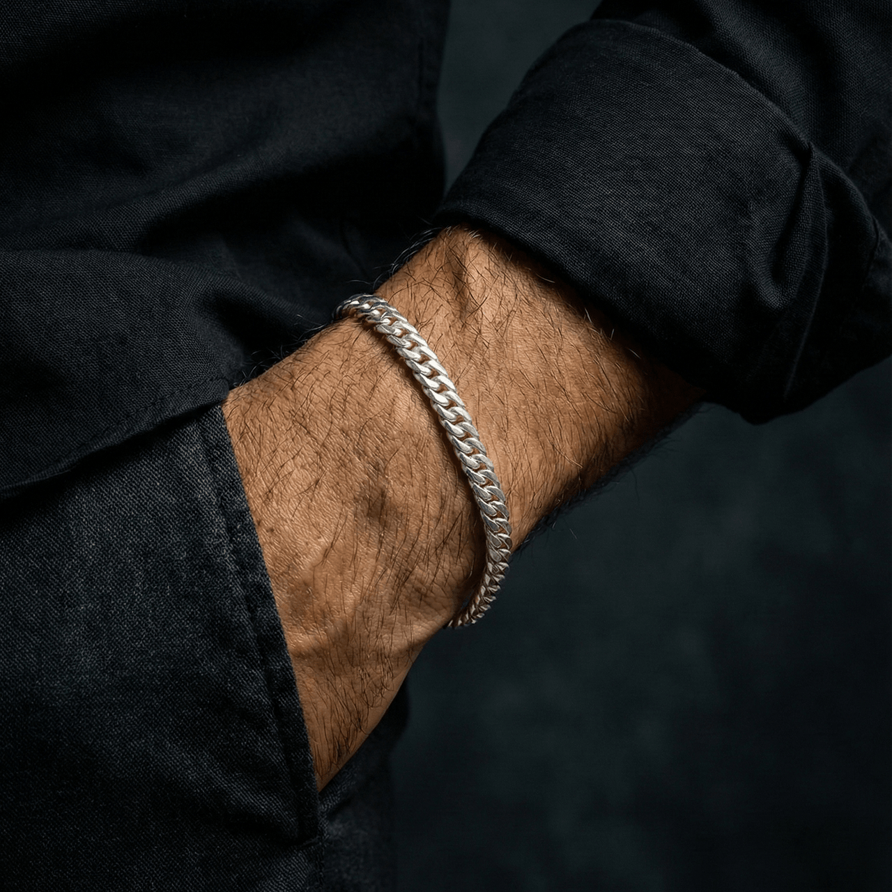 Malla Cubana Equilibrio 5mm — Silver Cuban Bracelet 950 - nativosjewelry