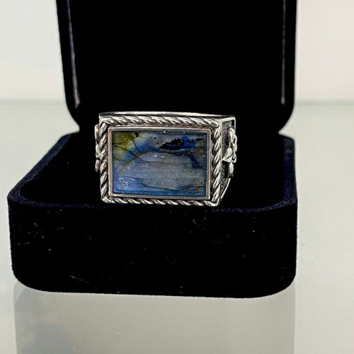Labradorite Aura — Silver Ring 950 - nativosjewelry
