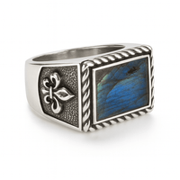 Thumbnail for Labradorite Aura — Silver Ring 950 - nativosjewelry
