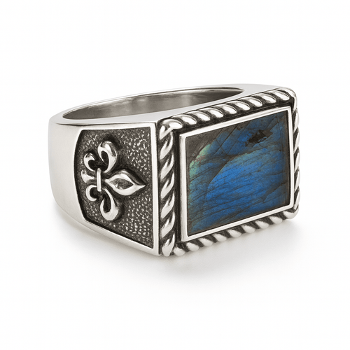 Labradorite Aura — Silver Ring 950 - nativosjewelry