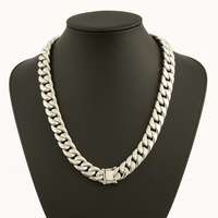 Thumbnail for Cadena Miami Cuban 14mm Plata ley 999 - nativosjewelry