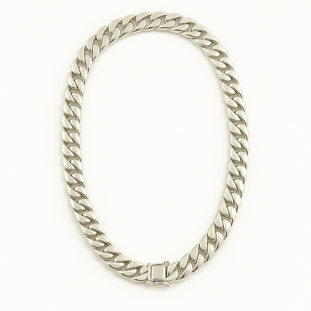 Cadena Miami Cuban 14mm Plata ley 999 - nativosjewelry