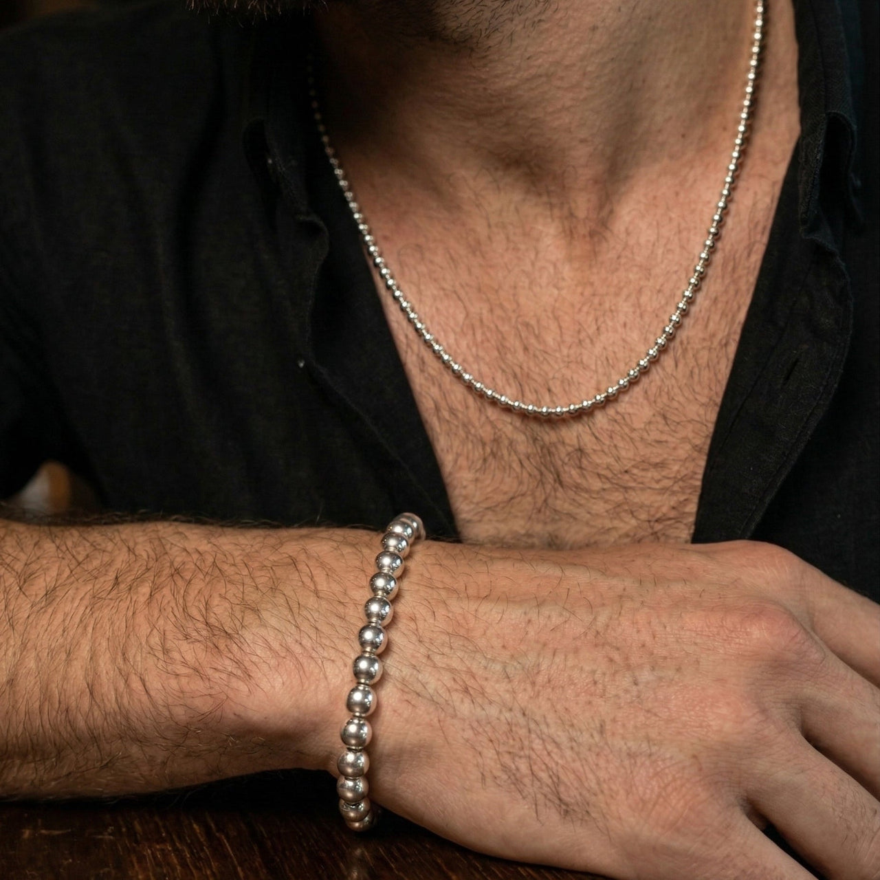 Set Cuentas — Cadena y Pulsera Plata 950 - nativosjewelry