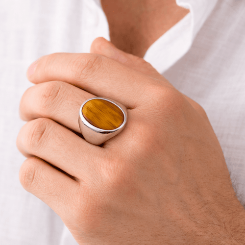 Freedom Tiger — Tiger’s Eye Ring Silver 950 - nativosjewelry