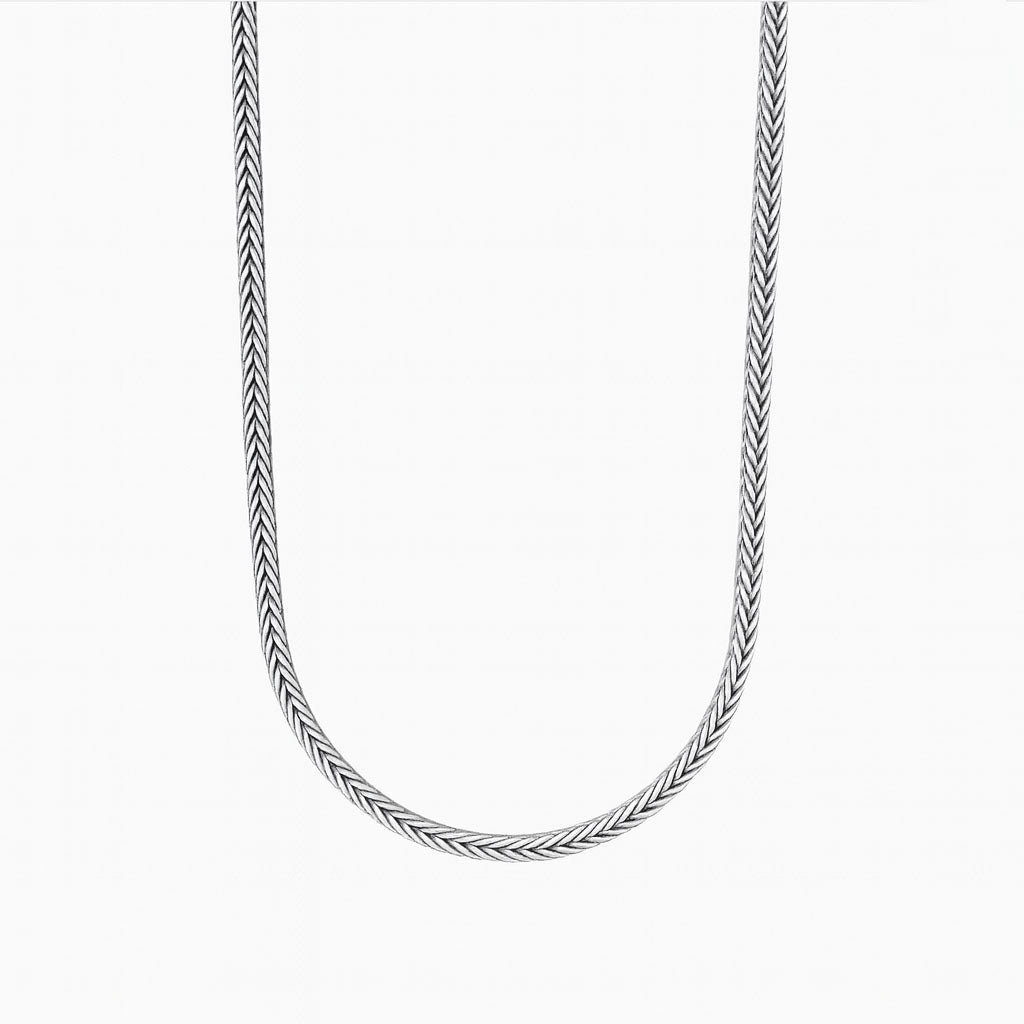 Cadena Espiga Plata Quemada 950 para Hombre 3mm - nativosjewelry