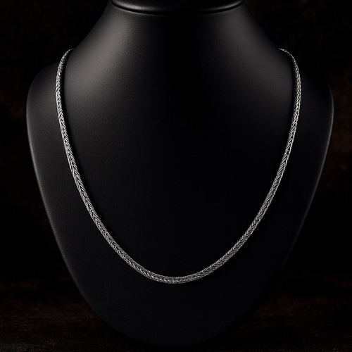 Cadena Espiga Plata Quemada 950 para Hombre 3mm - nativosjewelry