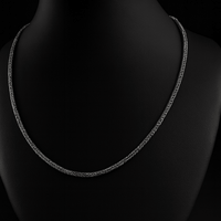 Thumbnail for Cadena Espiga Plata Quemada 950 para Hombre 3mm - nativosjewelry