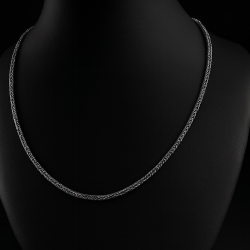 Cadena Espiga Plata Quemada 950 para Hombre 3mm - nativosjewelry
