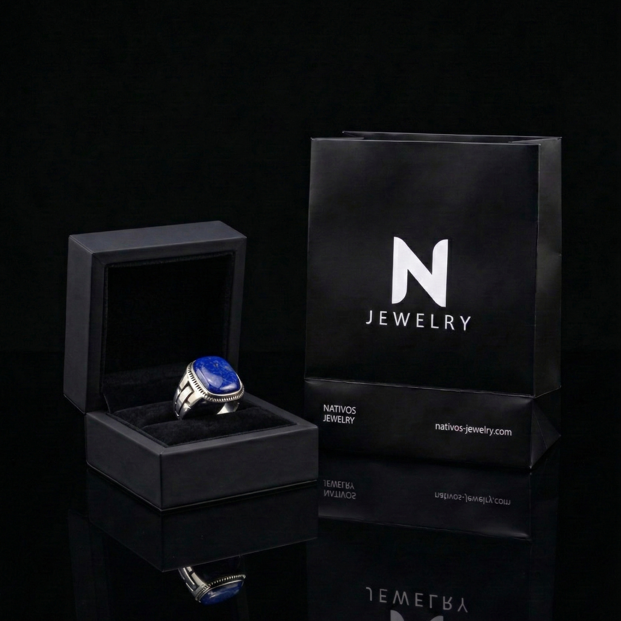 Lapislázuli — Anillo Plata 950